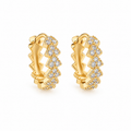 Sparkling Zircon Hoop Earrings – 18K Gold Luxury Collection