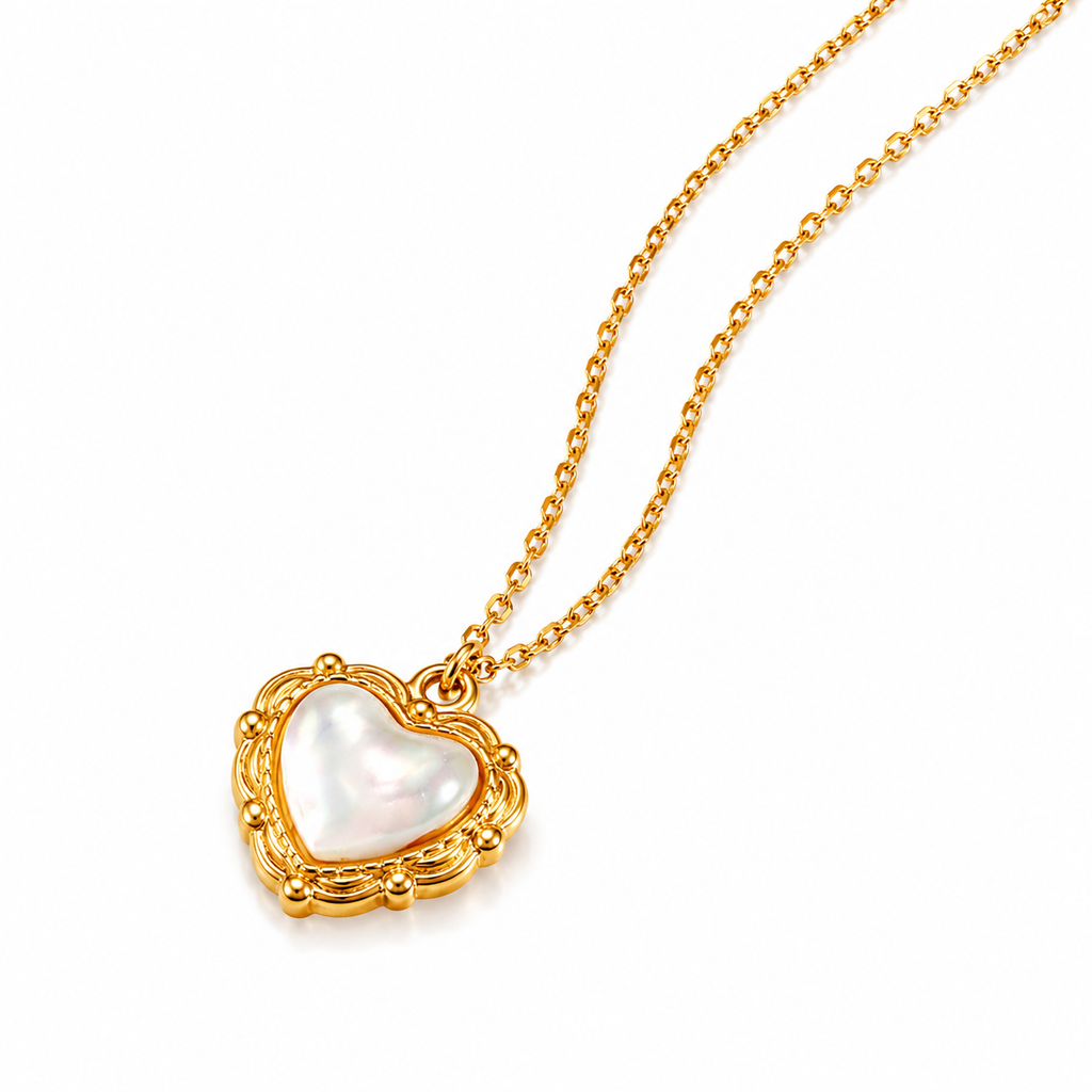 Vintage Heart Shell Necklace