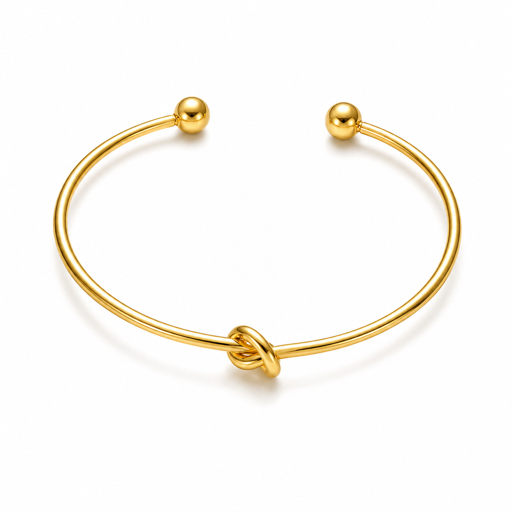 Vintage Arrow Knot Cuff Bracelet – Minimalist Open Bangle for Women