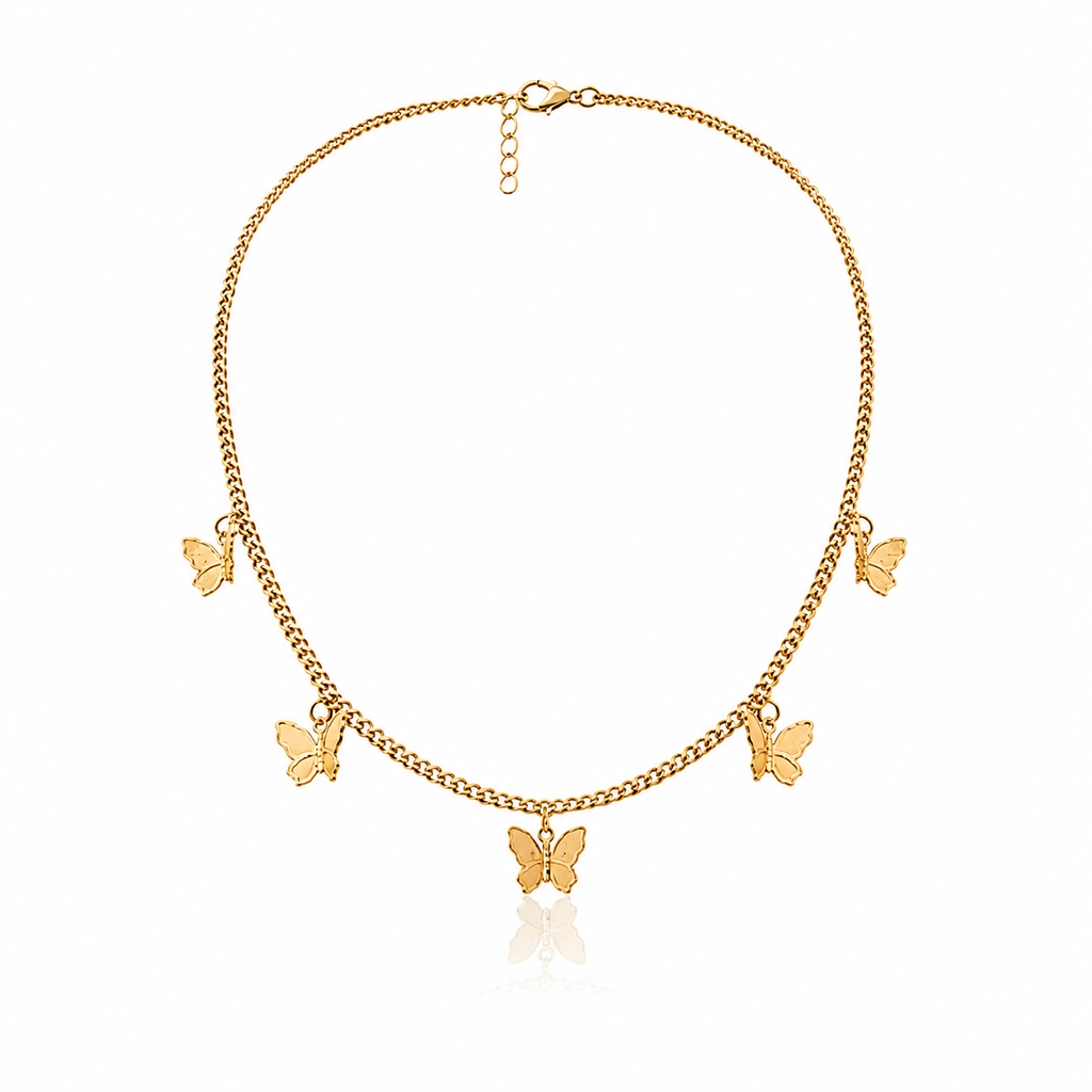 Butterfly Charm Necklace – Elegant Minimalist Gold Pendant